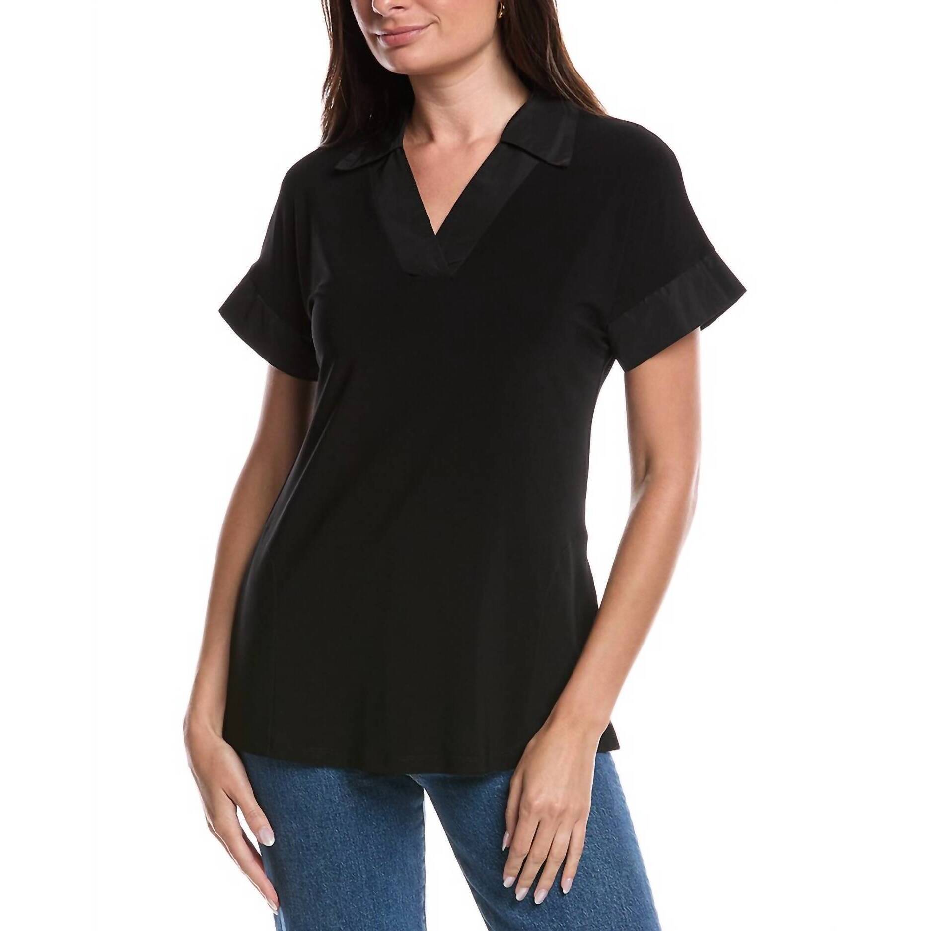 New Joseph Ribkoff Silky Knit & Memory Boxy Top In Black